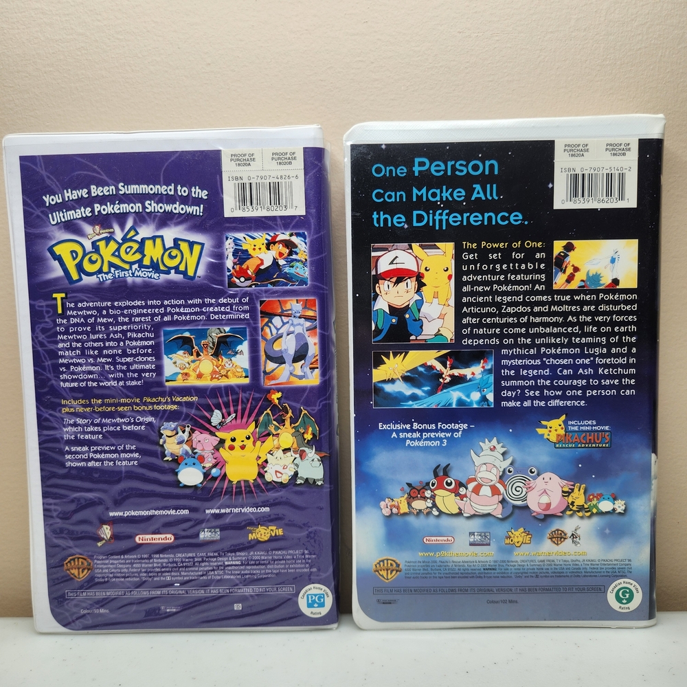 Pokémon The First Movie and Pokémon 2000 VHS Set - Picture 2 of 2